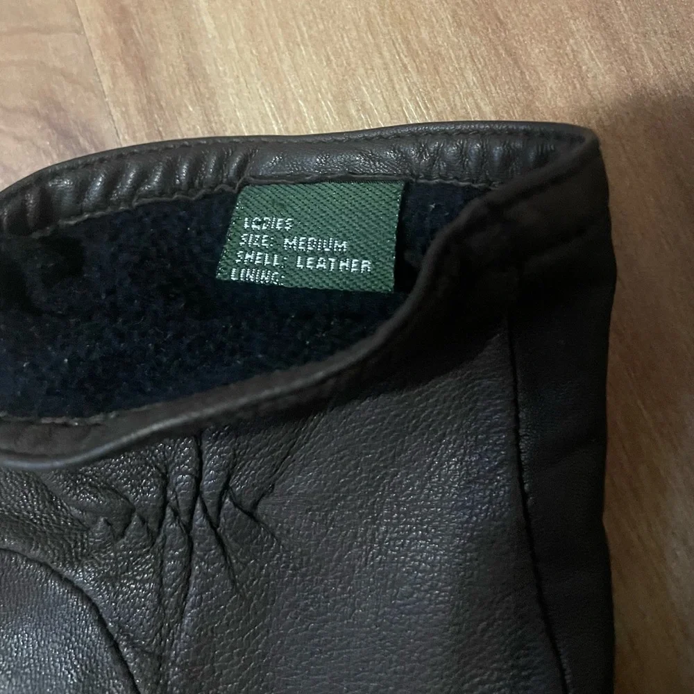 Auclair Brown Leather Driving Gloves Med - Picture 6 of 8